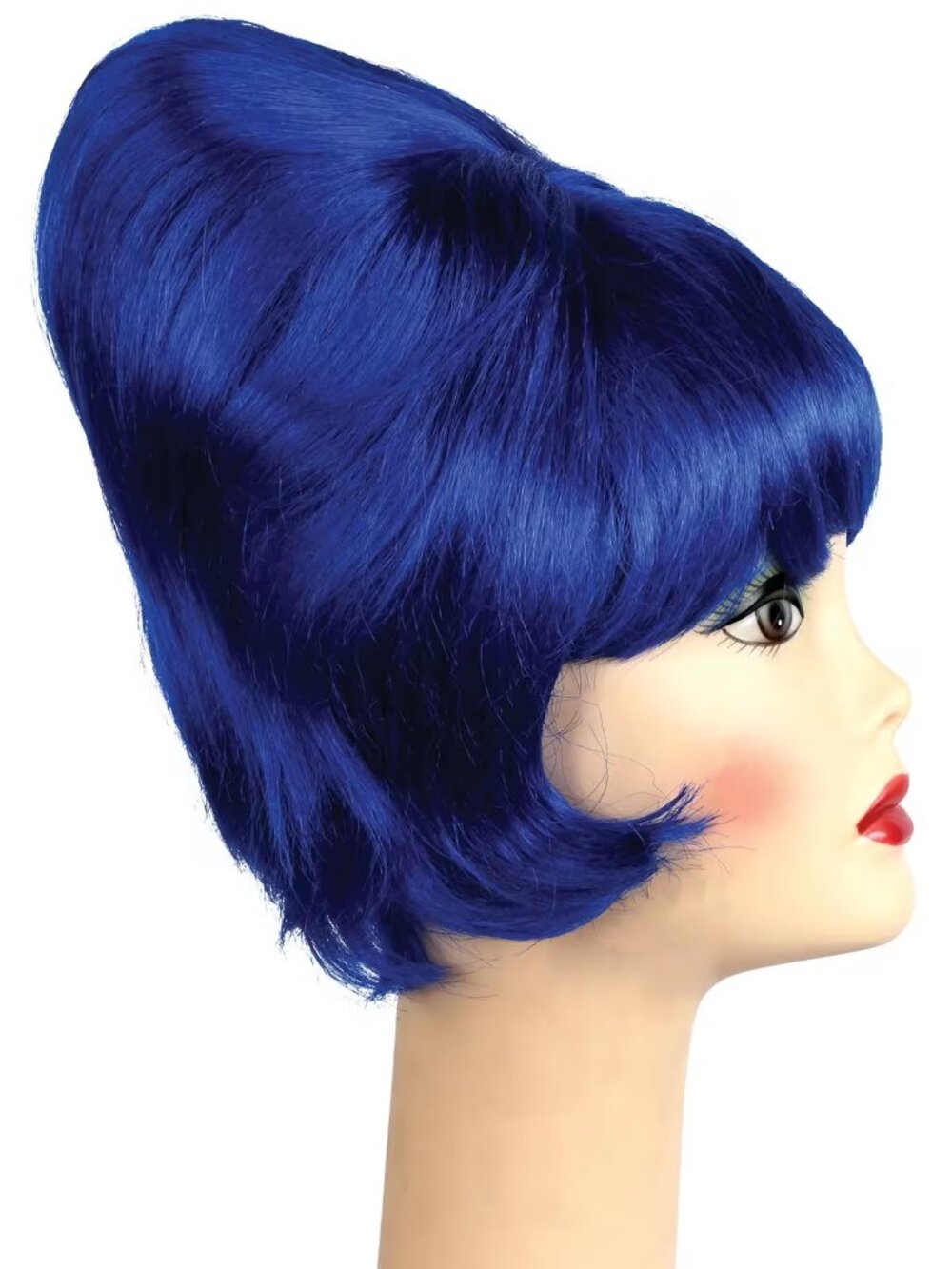 NWT BLUE Beehive Spitcurl Wig with Bangs Cosplay Dress Up Party Halloween ~ OS